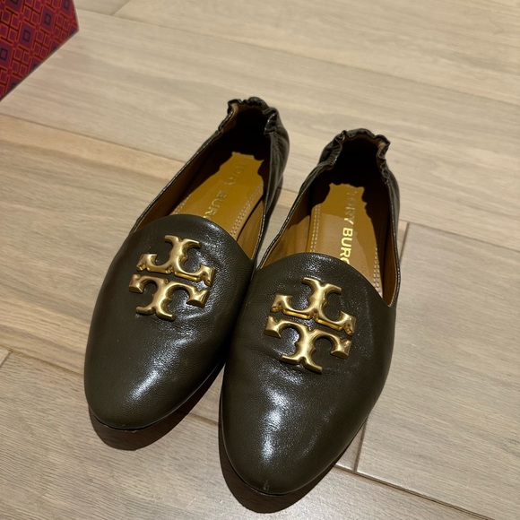 Tory Burch Eleanor Loafers Olive size US 7 like new - Picture 2 of 6